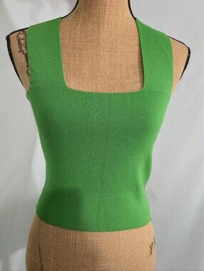 House of Harlow 1960 Emerald Green Square-Neck Knit Tank